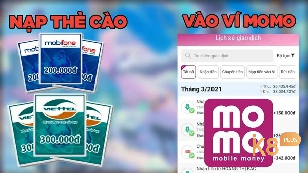 nạp ví momo bằng thẻ điện thoại