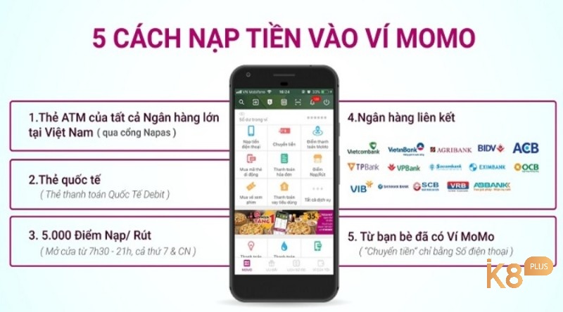 Nạp tiền momo bằng the cào điện thoại  hiện chưa hỗ trợ