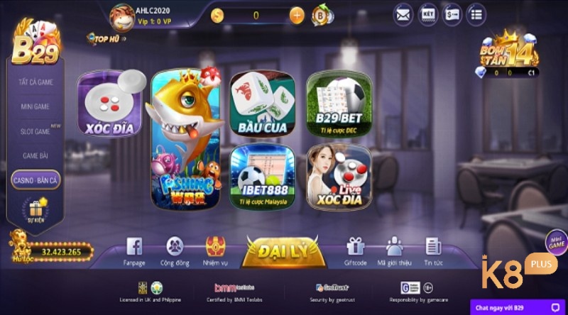 Kho game được cược thủ yêu thích tại sân chơi Nổ hũ B29