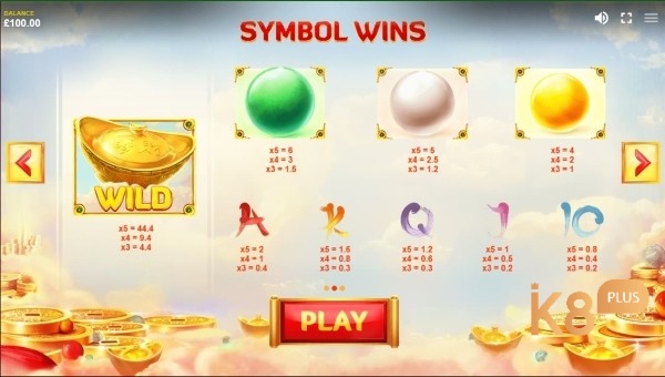 God of Wealth slot sở hữu các giá trị nhân thưởng cho từng biểu tượng