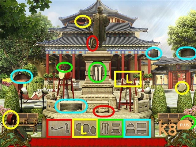 Tham gia các nhiệm vụ tìm kiếm các vật phẩm khác nhau trong cung điện -Forbidden city game