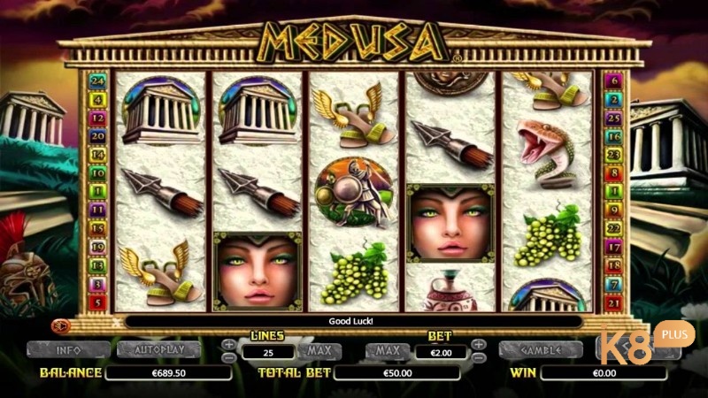 Giao diện chính của trò chơi Medusa Casino