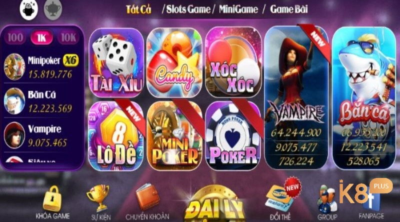 Các game siêu hit có tại hệ thống siêu nổ hũ 2023