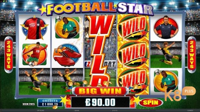  Football Star slot là game slot có 243 cách để giành chiến thắng với nhiều tính năng bổ sung