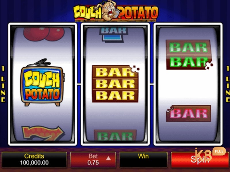 Couch Potato slot khá độc đáo khi chỉ có 1 dòng trả tiền và 3 cuộn phim