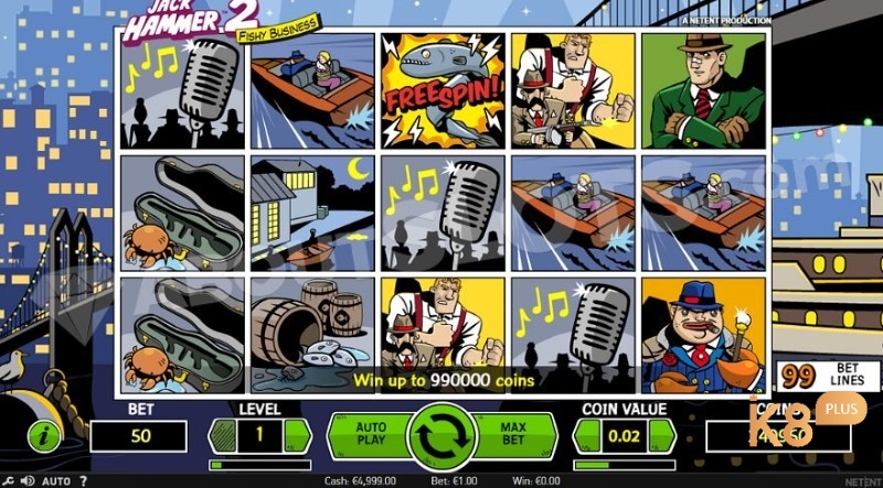 Jack Hammer 2 là một trò chơi slot video 20 dòng trả tiền 