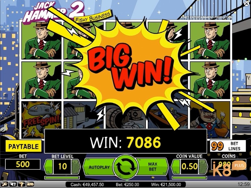 Có thể giành được BIG WIN khi chơi Jack Hammer 2