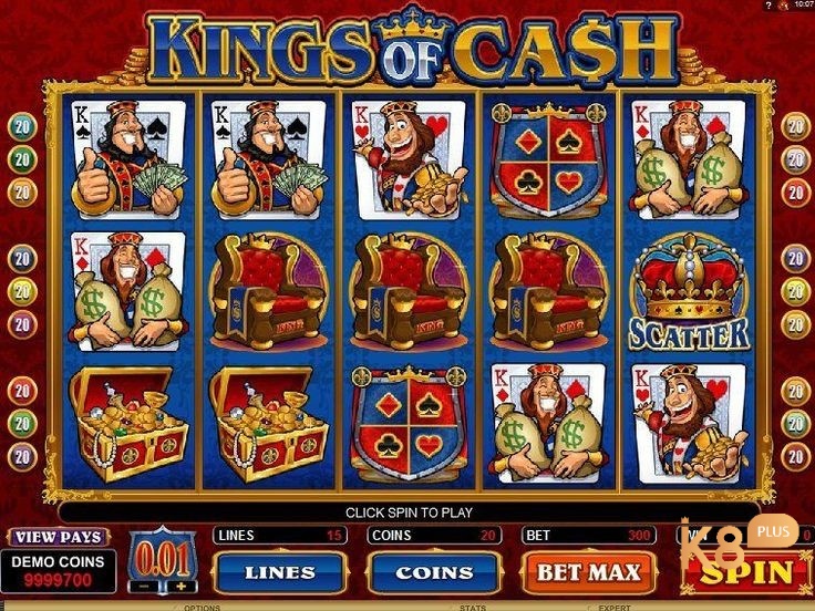 Game slot kings of cash đa dạng các biểu tượng