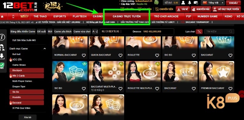  Cách tham gia chơi Casino online tại 12Bet rất đơn giản