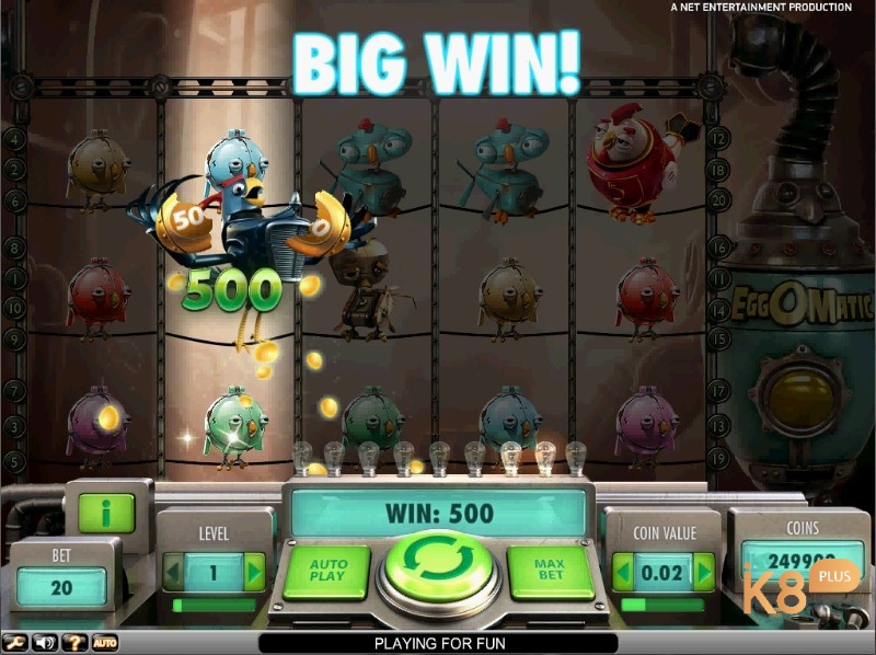 Có thể giành được BIG WIN khi chơi EggOMatic