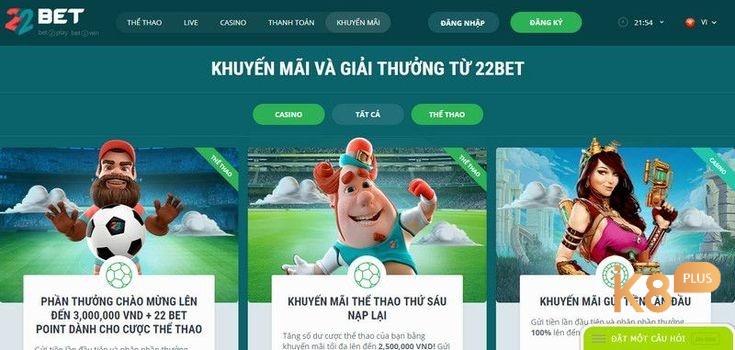 Ưu điểm của 22bet casino mang lại