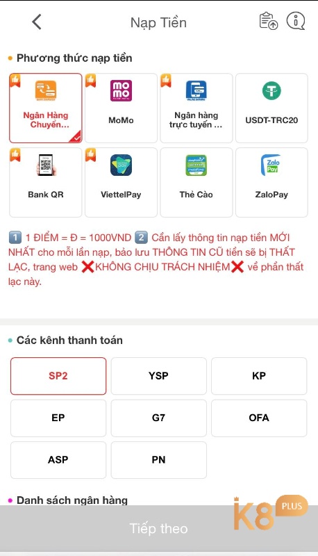 Nạp tiền Gi8 rất đơn giản