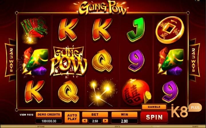 Gung Pow slot được phát hành bởi Microgaming có 5 cuộn và 243 đường thanh toán