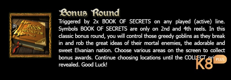 Vòng quay Bonus Book of Secrets được kích hoạt với thưởng là khoản tiền mặt cùng hệ số nhân hấp dẫn