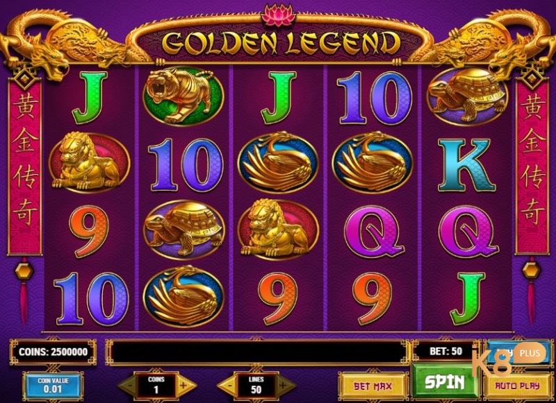 Giao diện chính của slot game với các biểu tượng đặc trưng của Trung Quốc